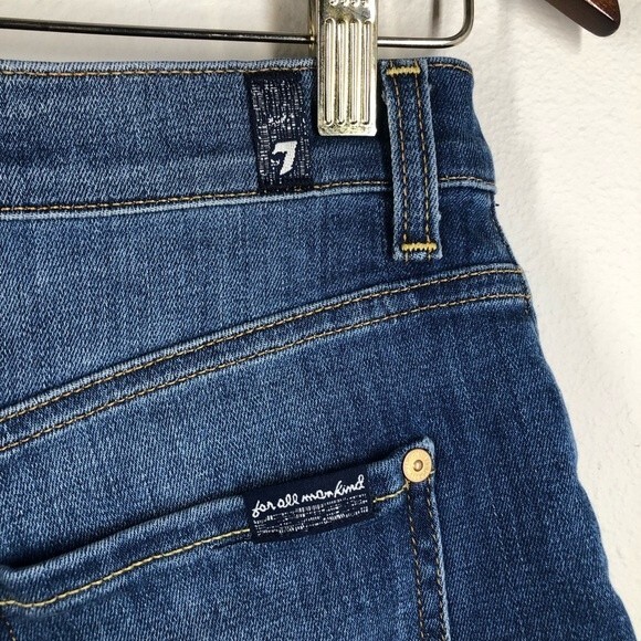 7 for All Mankind Raw Hem Denim Highwaisted Jean Shorts 25 - Picture 6 of 7